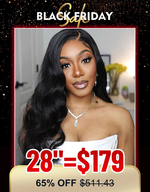 Flash Deal [28"=$179] 13X4 Crystal Lace Body Wave  Lace Frontal Human Hair Wig