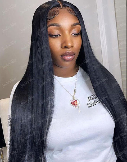 (CODE:E20)Straight Glueless Wig 13x4 Lace Frontal Human Hair Wig