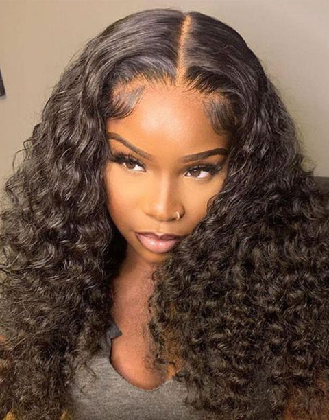 All $79 Flash Sale Natural Color Human Hair Glueless Wigs Middle Length Water Wave Wigs / Straight Wig With Bangs