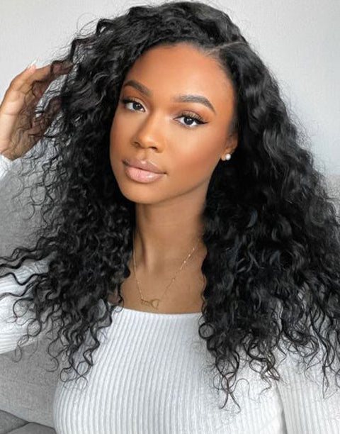 All $99 Flash Sale Natural Color Human Hair Glueless Wigs Long Length Body Wave Wigs / Water Wave Wig With Bangs