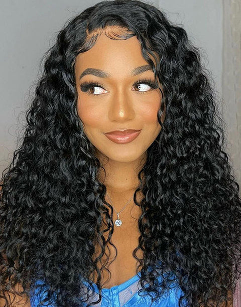 All $99 Flash Sale Natural Color Human Hair Glueless Wigs Long Length Body Wave Wigs / Water Wave Wig With Bangs