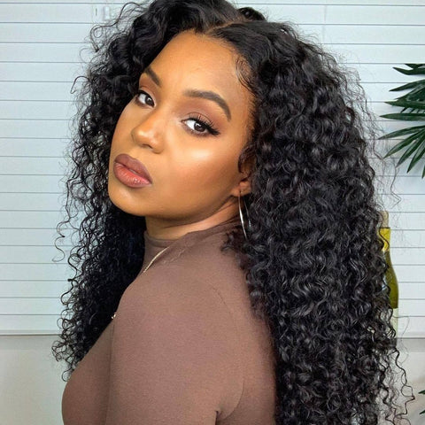 All $89 Flash Sale Natural Color Human Hair Glueless Wigs Middle Length Jerry Curly Wigs / Body Wave Wig With Bangs