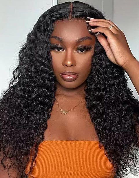 All $99 Flash Sale Natural Color Human Hair Glueless Wigs Long Length Body Wave Wigs / Water Wave Wig With Bangs