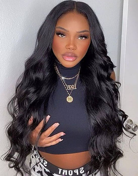 Flash Deal $109.99 20" 4x4 Pre Cut Lace Glueless Body Wave Human Hair Wig