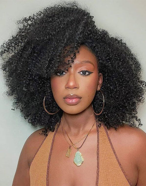 Flash Deal $139.99 22" Afro Kinky Curly U Part Wig Glueless Wig