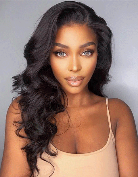 Flash Deal $99.99 18" Glueless Body Wave Human Hair Wig 13x4 Frontal Wig