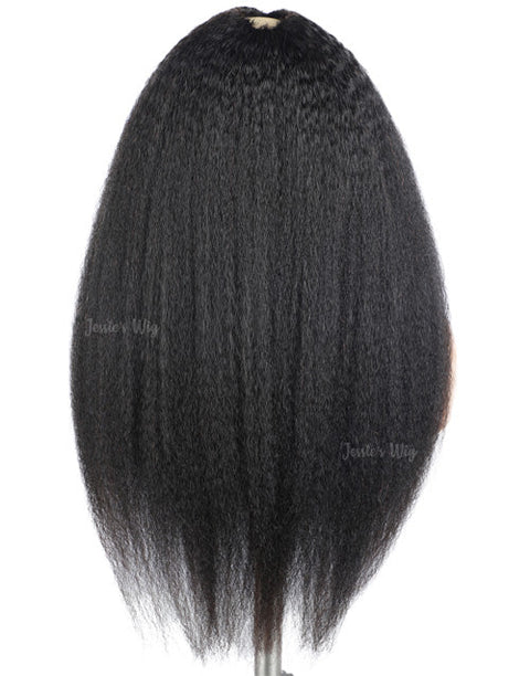 Flash Deal [20"=$129] Glueless Kinky Straight Thin V Part Wig Machinemade