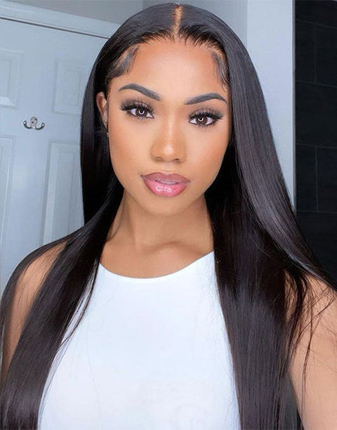 Flash Deal $139.99 24" Straight 13x4 Lace Frontal Glueless Human Hair Wig