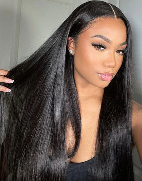 Flash Deal $139.99 24" Straight 13x4 Lace Frontal Glueless Human Hair Wig