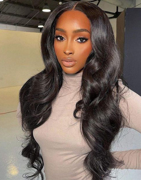 Flash Deal $89.99 16"Glueless Body Wave U Part Human Hair Wig Qucik Install