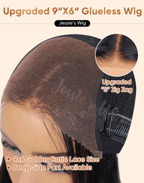 Body Wave 9x6 Pre Cut Lace Wig Pre-bleached Glueless Human Hair Wig