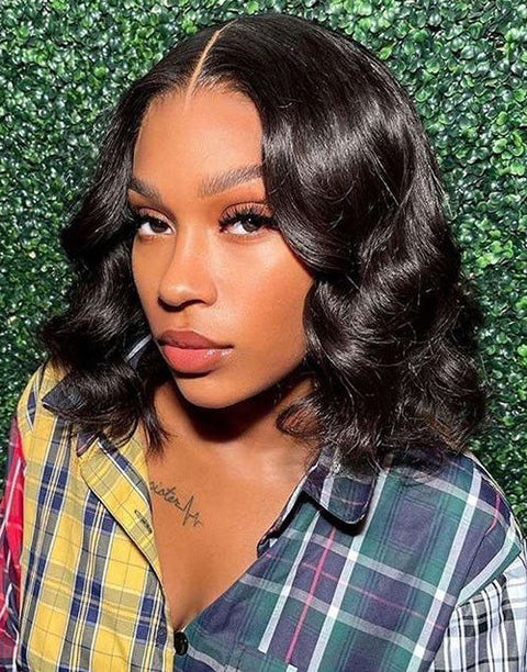 All $69 Flash Sale Natural Color Human Hair Glueless Wigs Short Body Wave Upart Wigs / Straight Bob Wig With Bangs